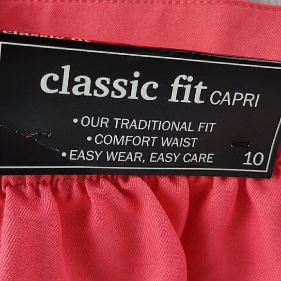 Alfred Dunner Women's Classic Fit Elastic Waist Pink Pull On Capri Size 10 (NWT) - Picture 10 of 10